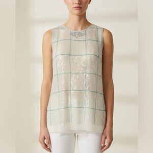 Marc Cain NWT Sequin Sleeveless Top. Ptp 16 X 23
